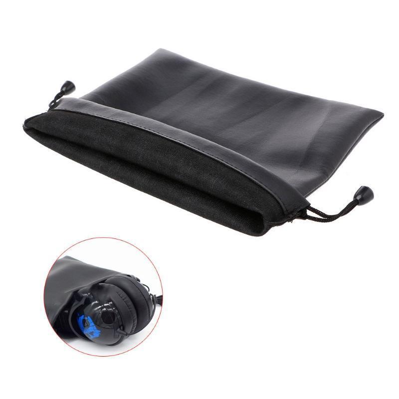 Black Large Capacity Storage PU Headphones Bags Carrying Bags for Big Headband