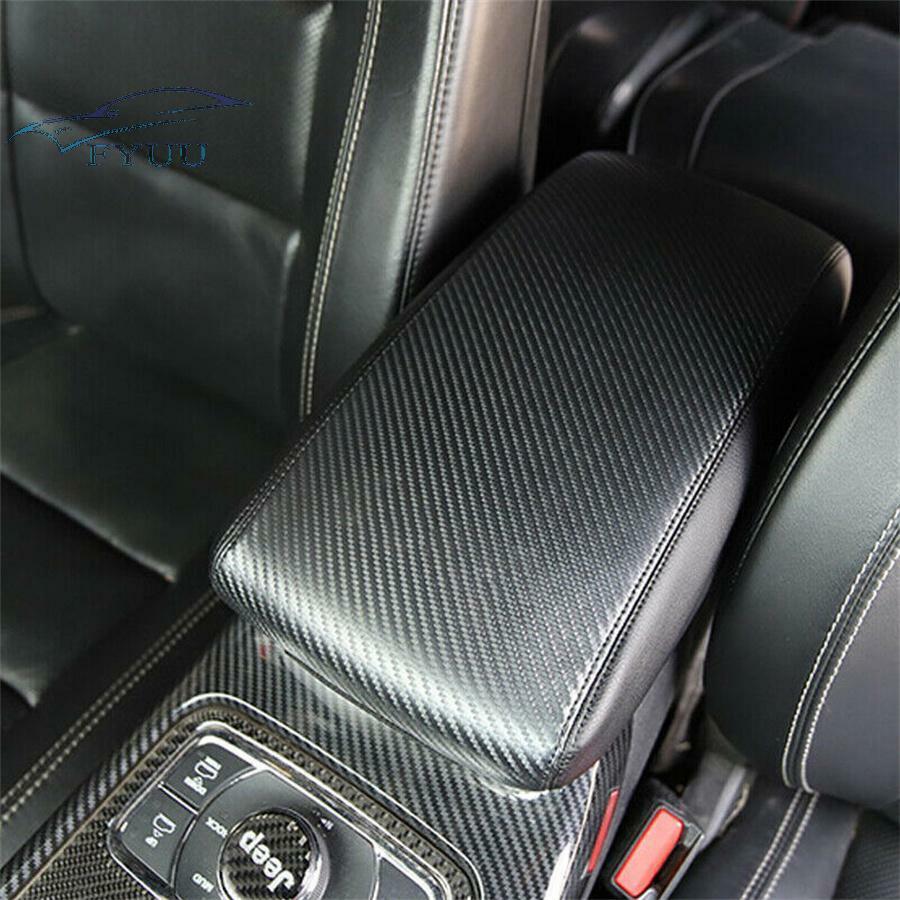 For 2011-2018 Jeep Grand Cherokee Center Console Armrest Cover Pad Black Leather