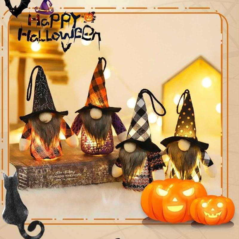 Halloween Hanging Gnome Gnomes Pendants 4pcs/set with Led Light