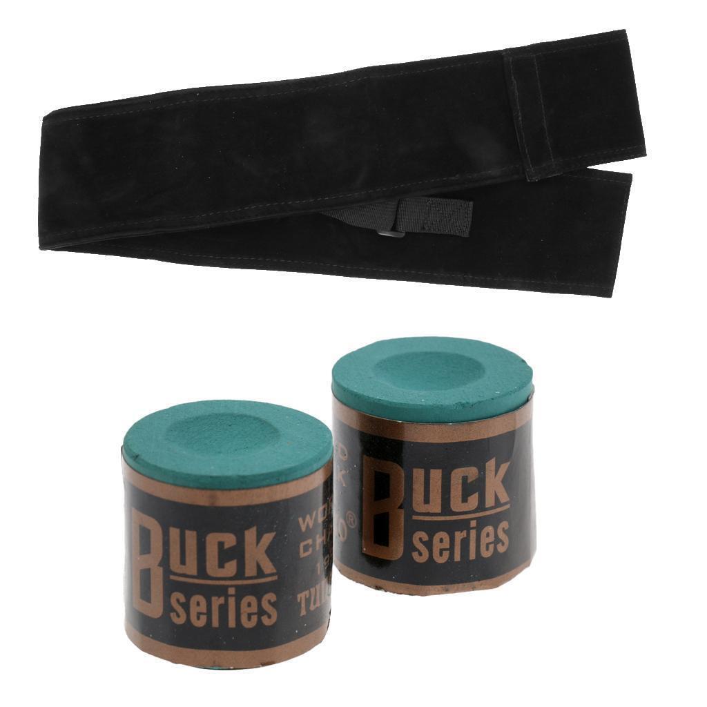 2 Blocks Billiard Chalk+Soft Snooker Cue Case Bag for 1/2 American Pool Cue