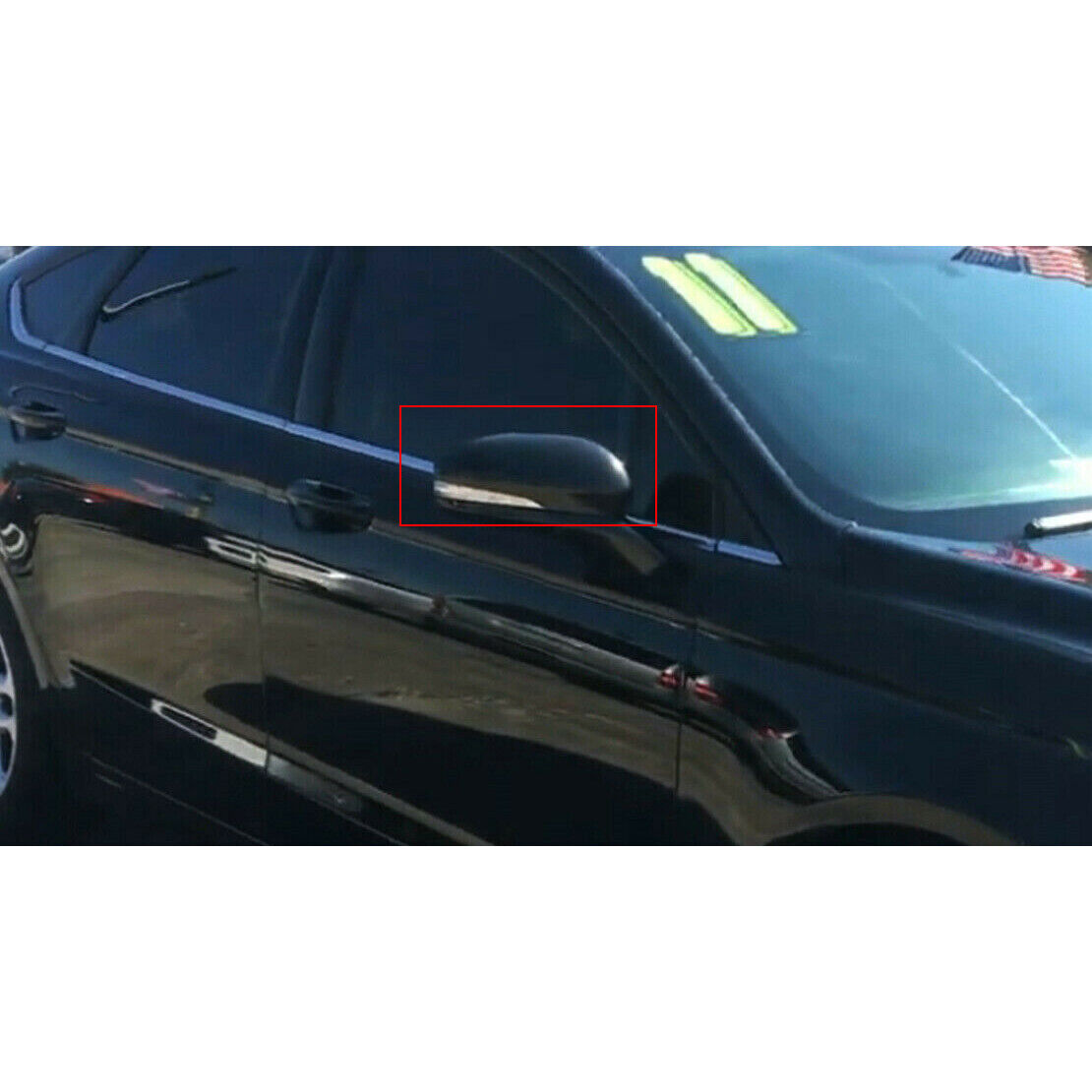 Right Glossy Black Side View Mirror Cover Cap Fit for Ford Fusion Mondeo 2014-20