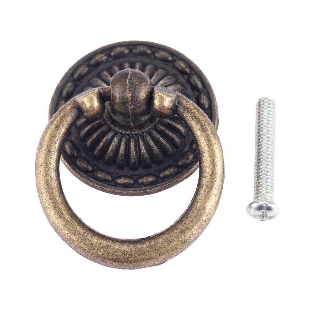 European Style Furniture Hardware Drawer Cupboard Round Ring Handle Pull Knob 1X