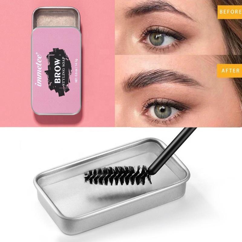 Eyebrow Soap Kit,Brows Styling Soap,Long Lasting Waterproof Smudge Proof