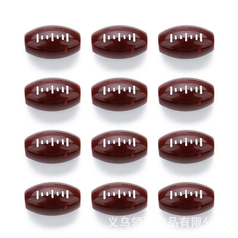 100Pcs Brown Rugby Beads American Football Sports Spacer Beads Jewelry Making