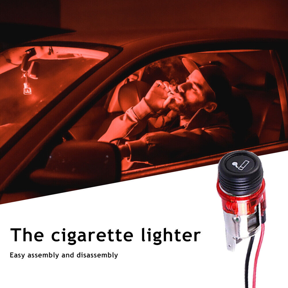 12V Cigarette Lighter Assembly Car Motorcycle Boat Power Socket Plug (Red)