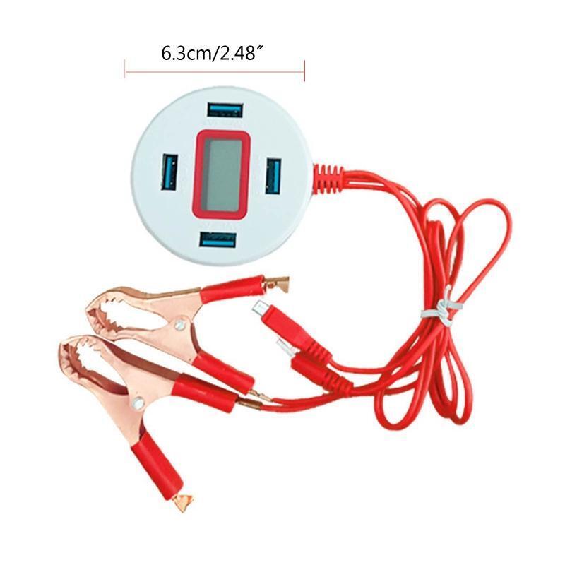 DC Converter with Battery Clip Vehicle USB Power Adapter for Mobilephone Tablet