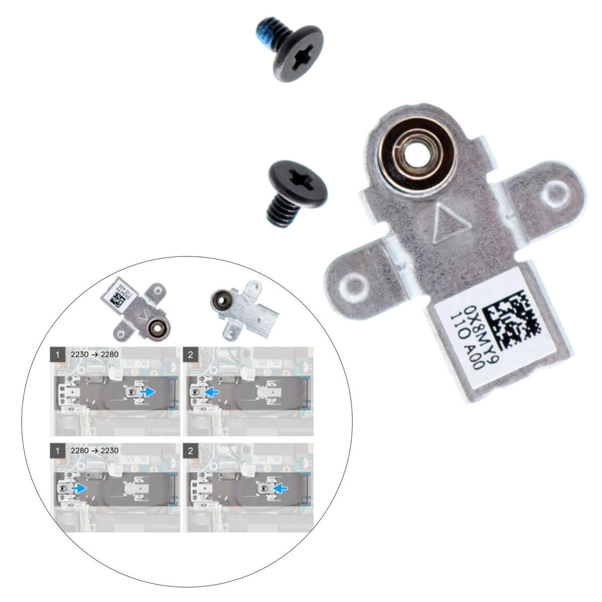 M.2 2230 22800X8MY9  SSD Bracket (with G15 Screws) 5510 5511 5515