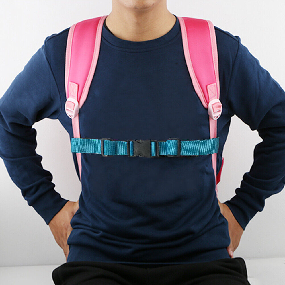 Backpack Shoulder Non-slip Fixed Strap Adjustable Bag Chest Belt (Blue)