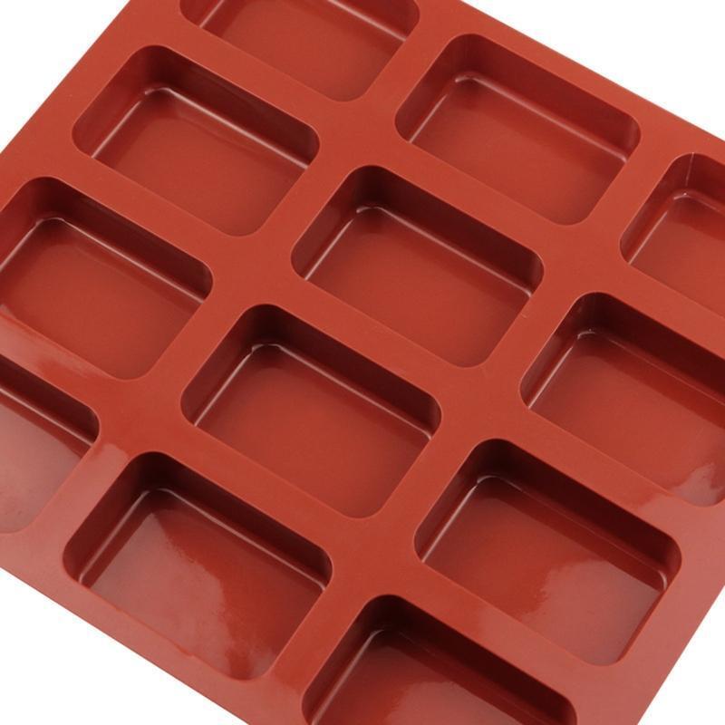 Soap Silicone Molds 12 Cavities Square Baking Mold for Soap Candles Jelly DIY