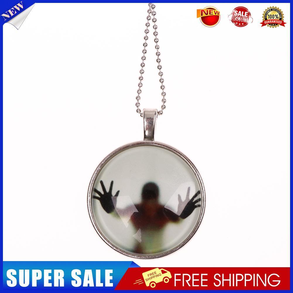 Fashion Women Men Luminous Halloween Pattern Pendant Chain Necklace (A)