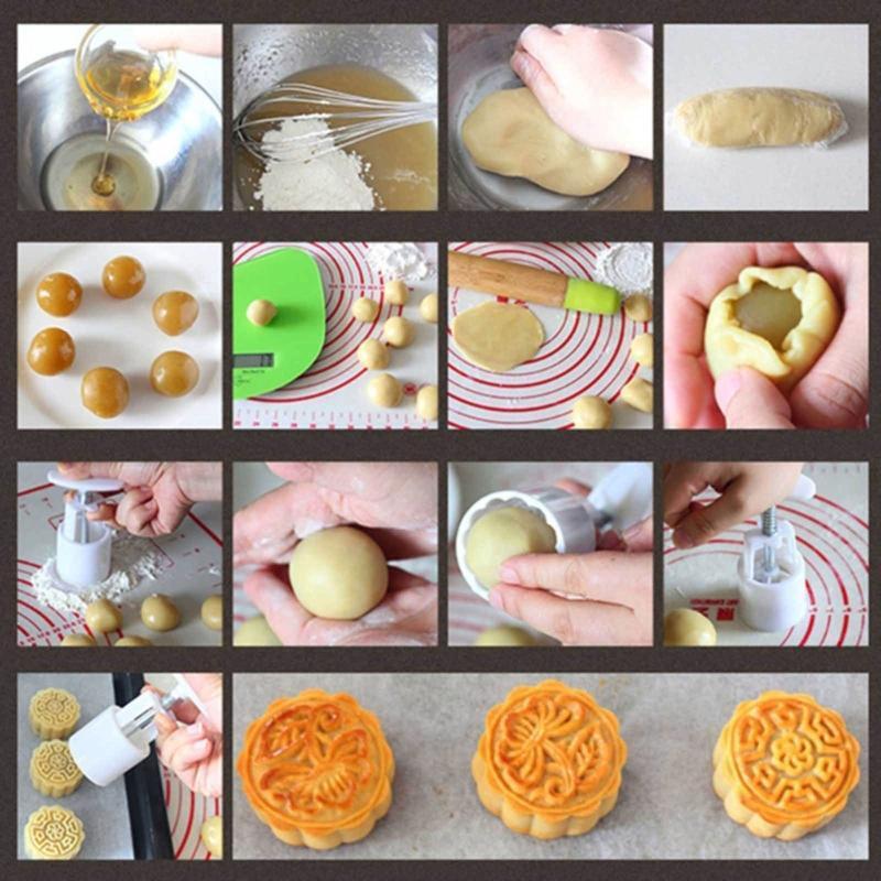 50g Creative Mid-Autumn Theme Fan-shaped Mooncake Moulds for Mid-Autumn Festival