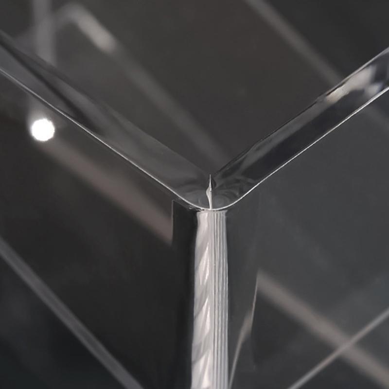 Desktop 3-grid Clear Pen Holder Transparent Makeup Tools Organizer Holder Box