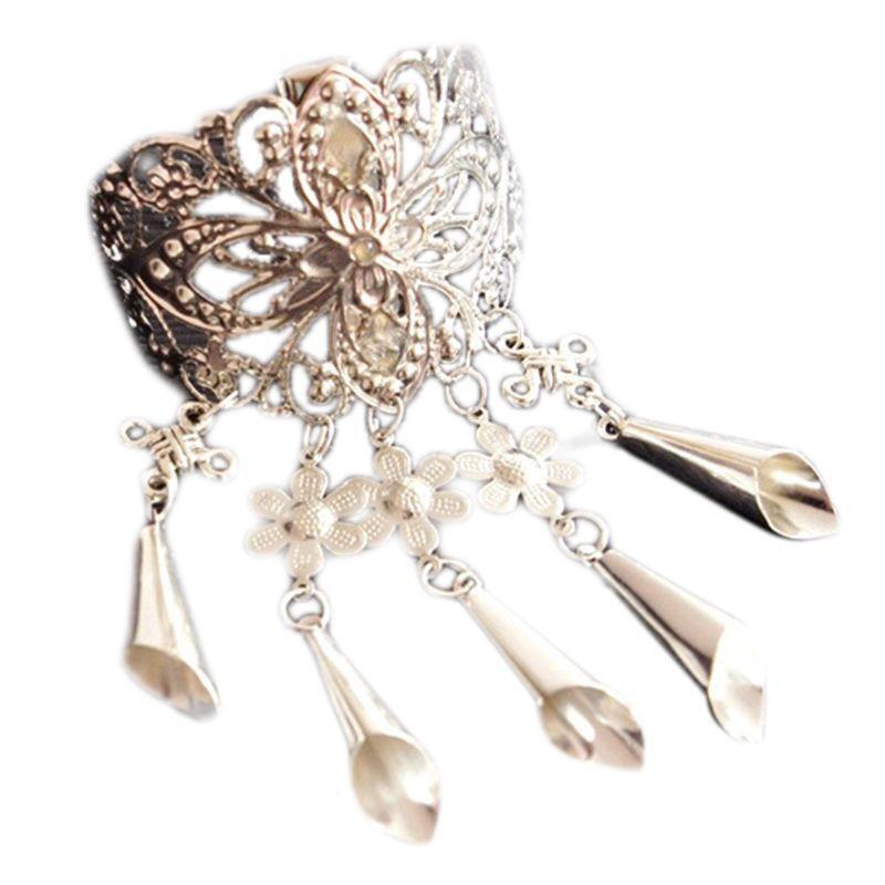 Women Ancient Chinese Style Metal Alloy Hair Clips Hollow Out Carving Floral