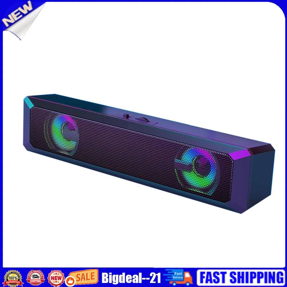 A4 6W RGB USB Wired Sound Bar PC Home Theater TV Stereo Surround Speaker