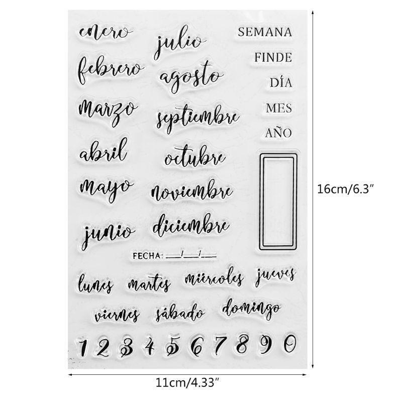 Silicone Stamp Spanish Dates Seal Card Making Envelope Crafting Decoration
