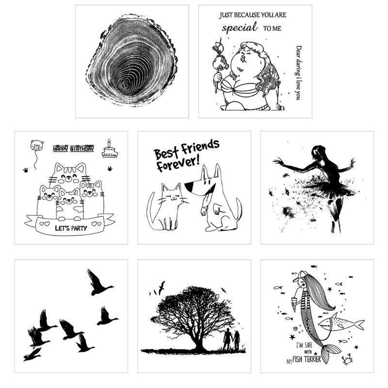 Lovely Couple Silicone Transparent Stamp Background Clear Stamps DIY Card Making