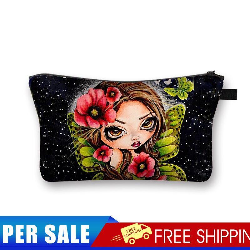 Cartoon girl Printed Hand Hold Travel Storage Cosmetic Bag Toiletry Bag