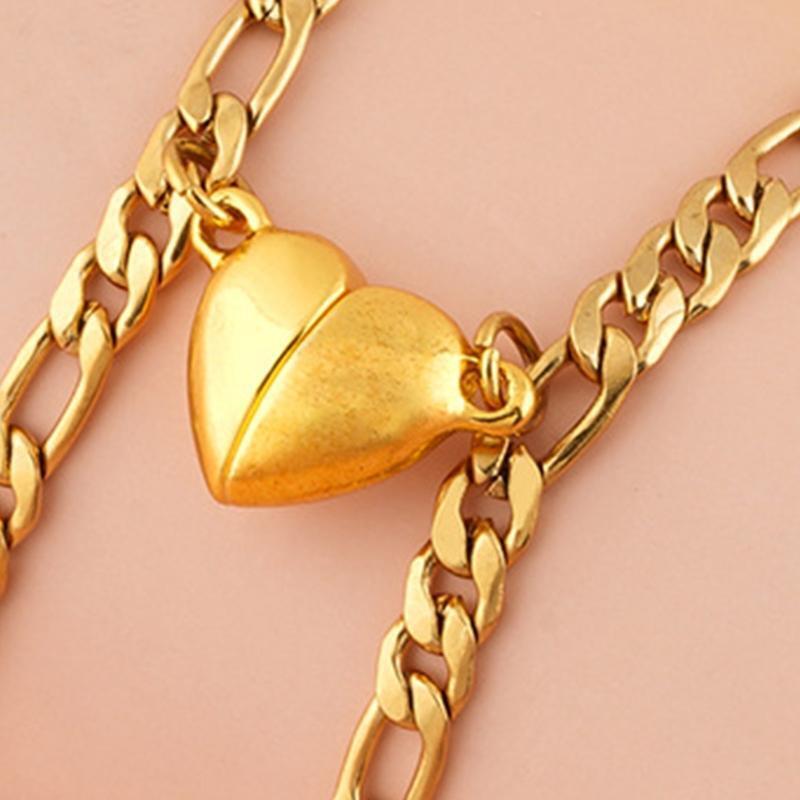 2PCS His & Her Bracelet Adjustable Magnetic Matching Bracelet for Friend Famliy