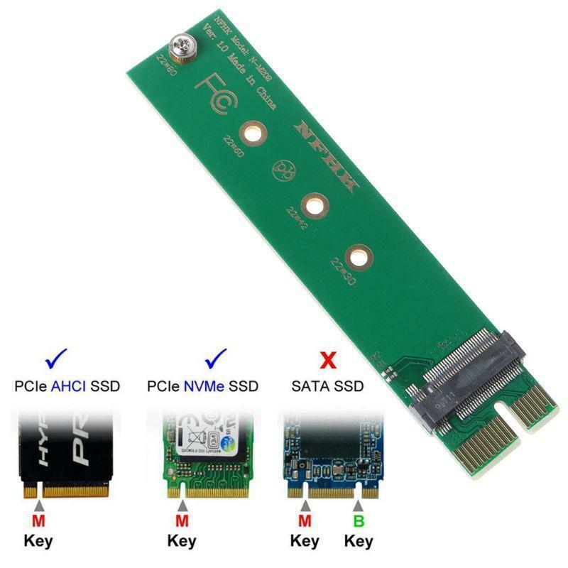 PCI-E 3.0 1x to NGFF M-key M.2 NVME AHCI SSD Adapter Card for XP941 SM951 PM951