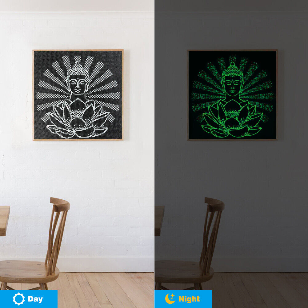Luminous Diamond Painting 5D Full Drill Buddha Statue Cross Stitch Mosaic