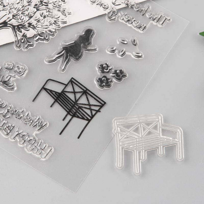 Happy Birthday Tree Silicone Clear Seal Stamp DIY Scrapbooking Embossing Photo