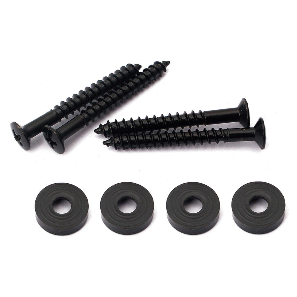 Set of 4 Steel Joint Bushings Bolts Screws for Guitar Bass Neck Plate Black