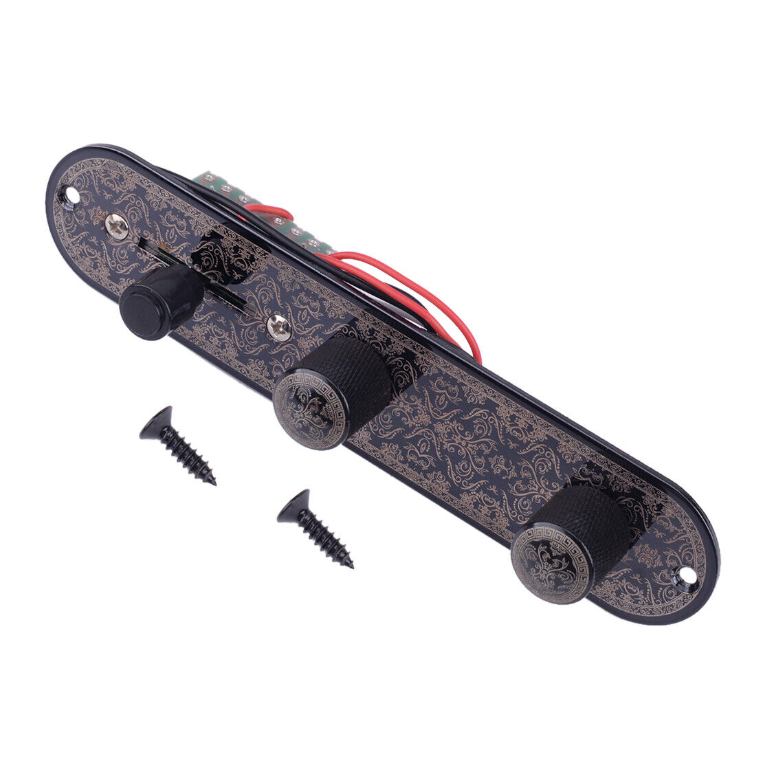 3-Way Control Plate w/ Harness Switches Knob For Telecaster Electric Guitar FU9P
