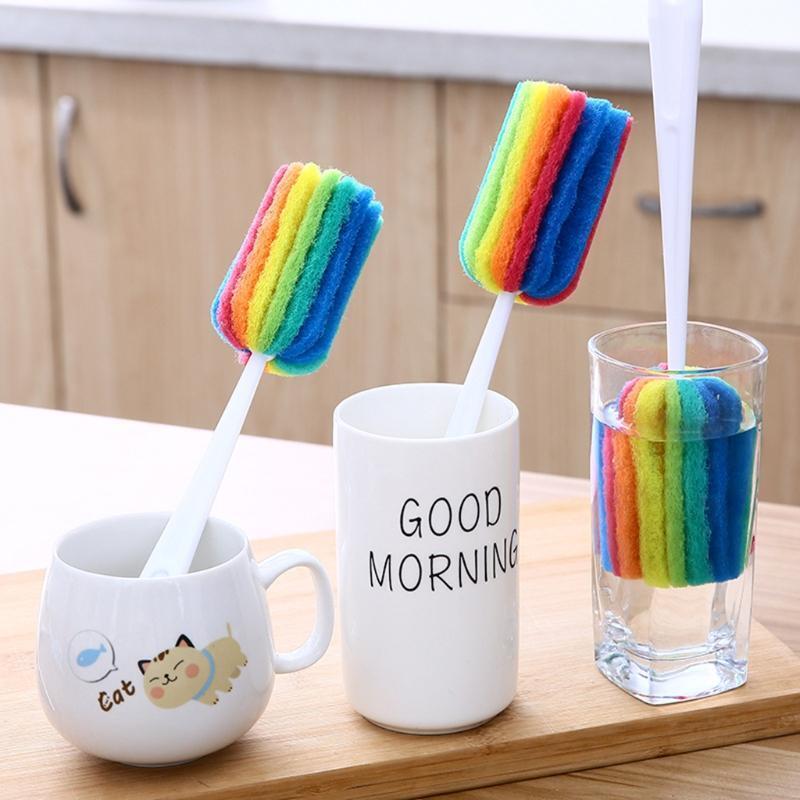Water Bottle Cup Mug Cleaning Brush Scrubber with Long Handle Comfort Grip Brush