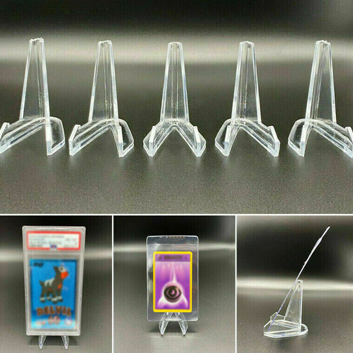 10PCS Card Stand Graded Cards Display Stand Coins Small Box Paper Clip Holder