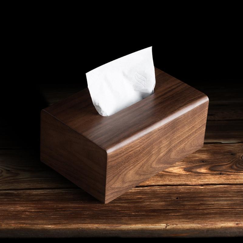 Walnut Tissue Box with Removable Lid Luxury Wooden Paper Holder Napkins Case
