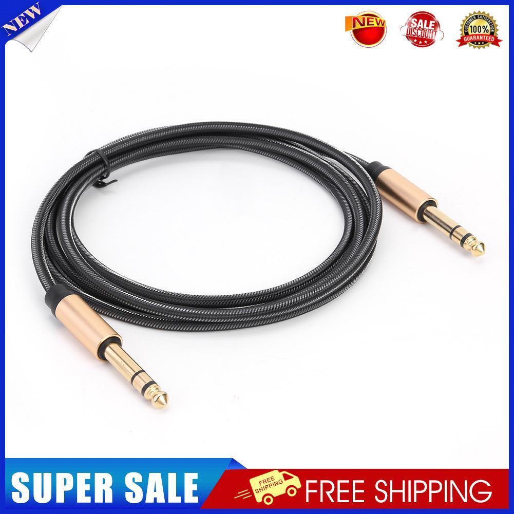 1.8m Nylon Braided 6.35mm Stereo Male to Male Cable 6.5mm Jack Audio Cable
