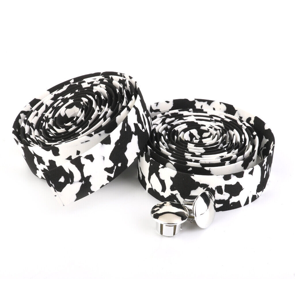 2pcs Cycling Road Bike Sports Bicycle Cork Handlebar Wrap Tape with 2 Bar Plugs