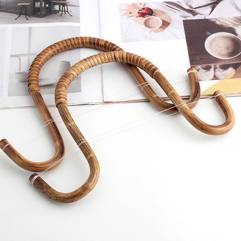 Bamboo Rattan Bag Handle Wood Purse Bag Wooden Handles Making Handle Bag Handles