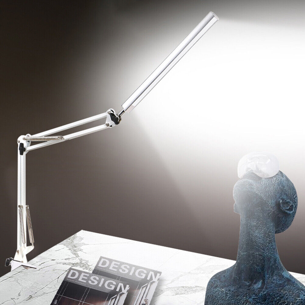 LED Folding Long Arm Eye Protection Reading Study Desk Light (12W White)