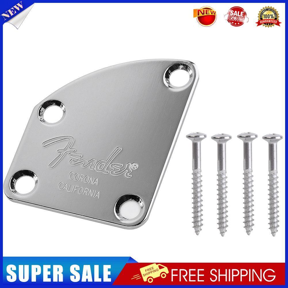 Electric Guitar Neck Joint Back Plate w/4 Screws for Bass Replacement Parts