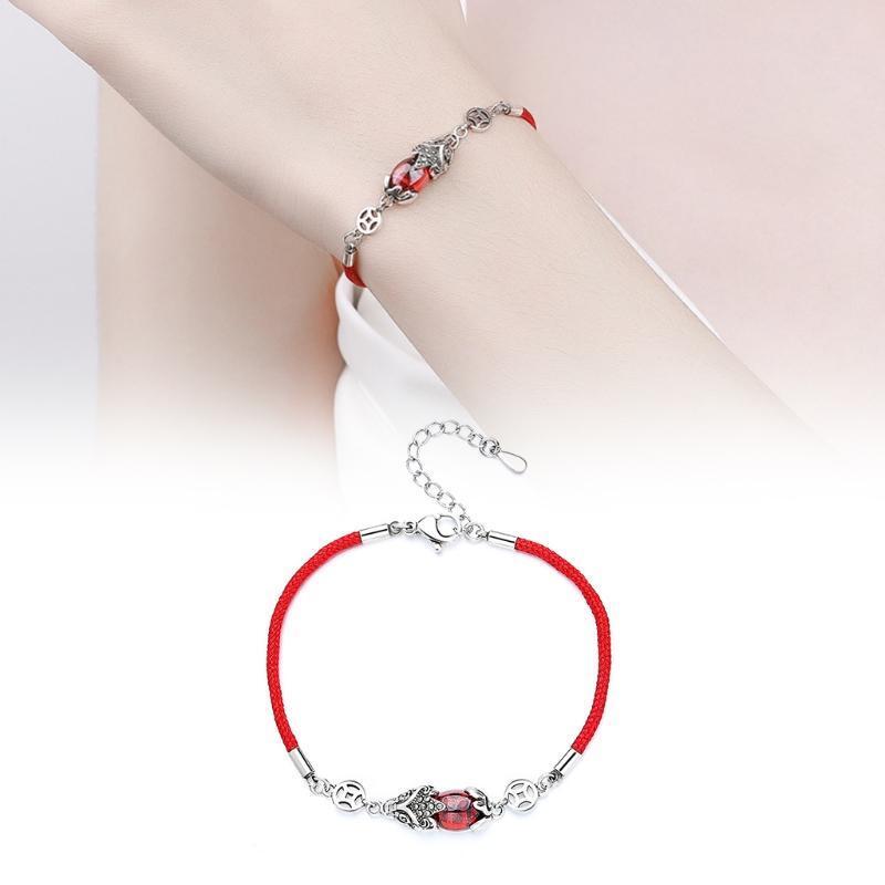 Braided Bracelet Wristband with Lobster Clasp Pixiu Brave Troops Lucky Charm
