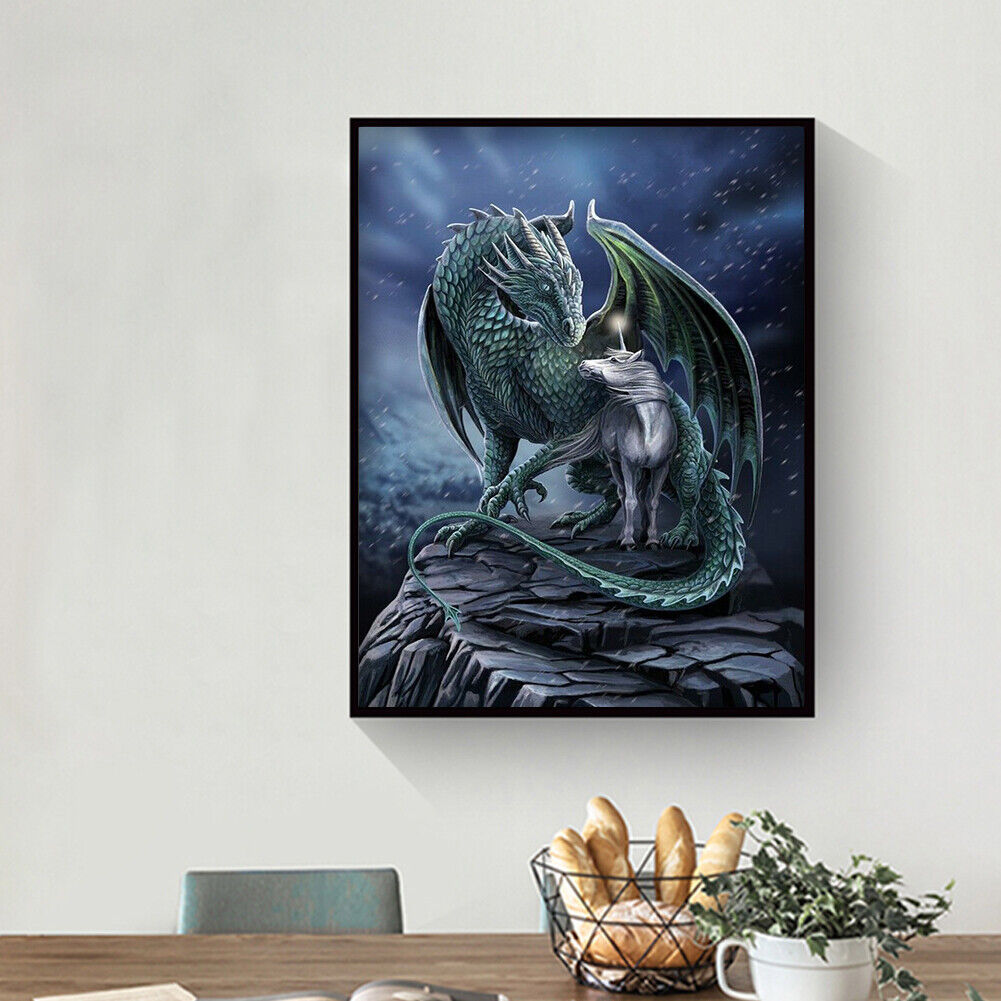 5D DIY Diamond Painting Full Round Drill dragon Picture of Rhinestone