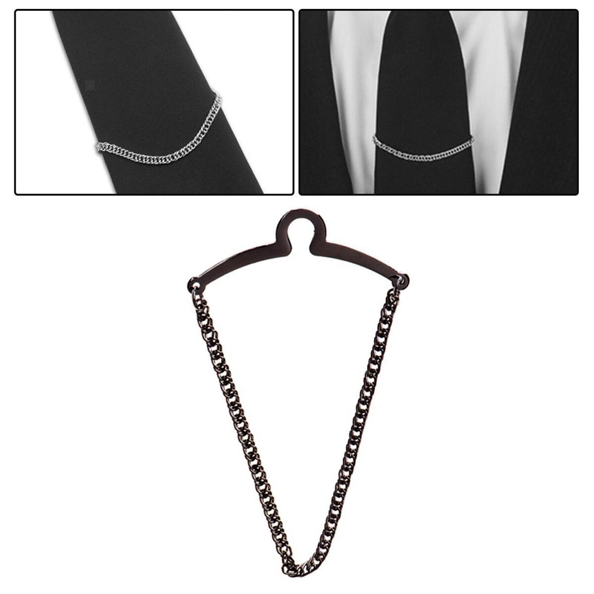Necktie Tie Clips, Copper Classic Link Chain for Men Cravat Collar Clothes
