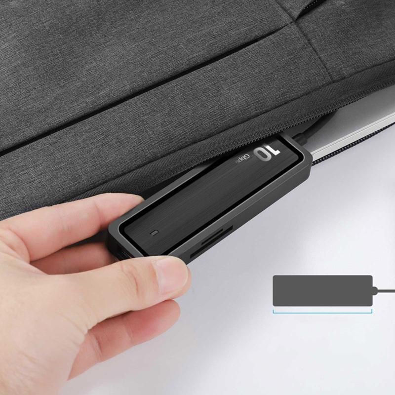 USB Hub Docking Station USB 3.2 Adapter Splitter with SD TF Reader 10GBps 6-Port