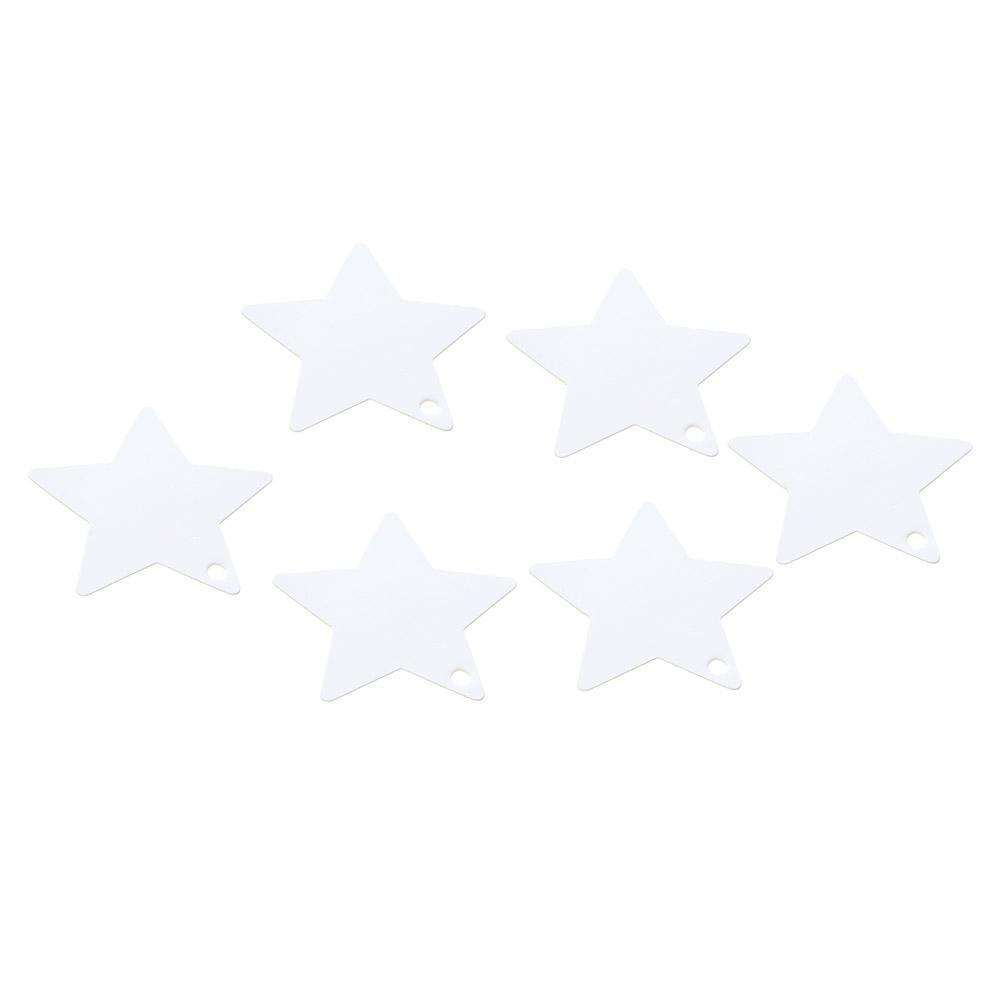 50pcs Kraft Paper Pendant Five-pointed Star Cards Home Party Decor(White)