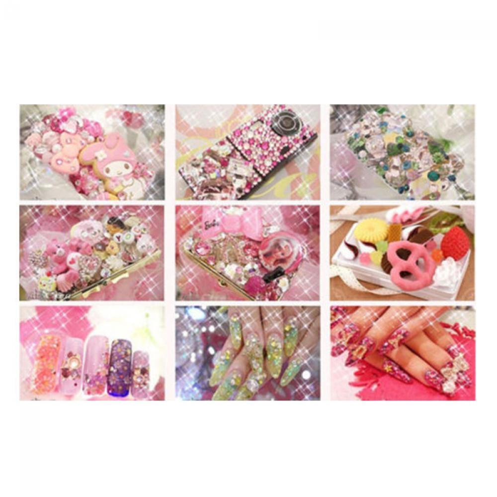 3600Pcs Women Glitter Manicure DIY Acrylic Tips Rhinestone Nail Art UV Gel