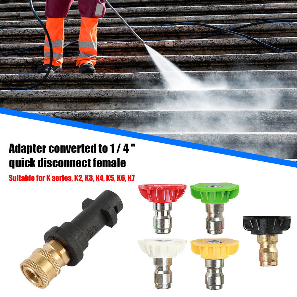 Pressure Washer Gun Adapter + 5 Nozzles Tips for Karcher K2 K3 K4 K5 K6 K7