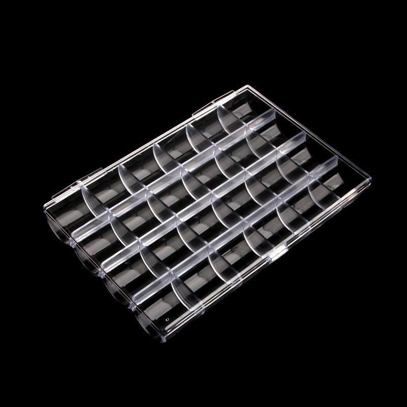 Jewelry Organizer Box for Earring Storage Clear Plastic Container 24 Compartment