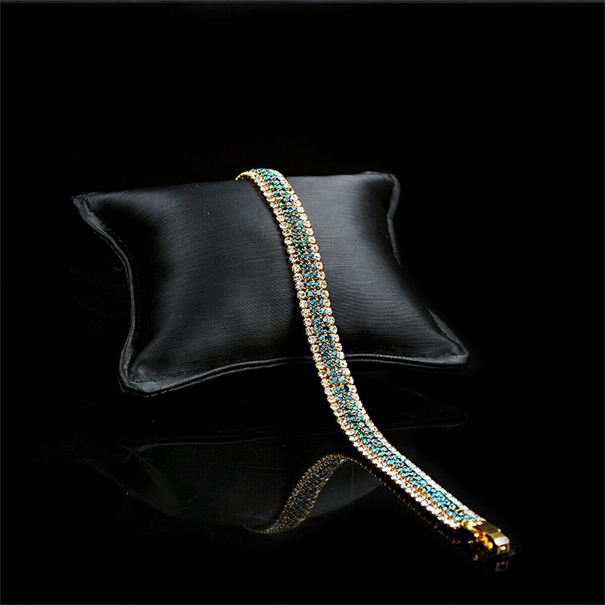 Luxury Round Cut Diamond Rhinestone Crystal Tennis Bracelet Women Jewelry Gift