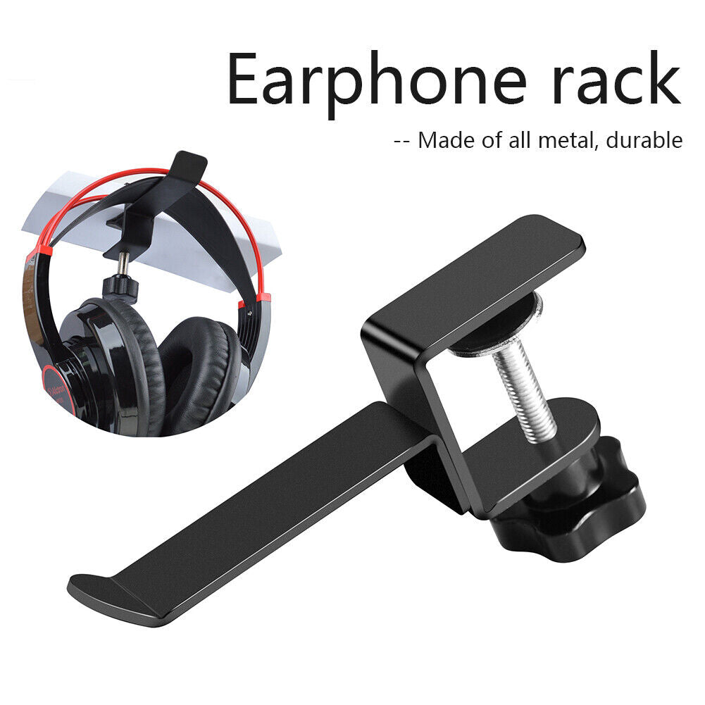 Metal Headphone Clamp Hook Holder Rack Table Gaming Headset Hanger Shelf