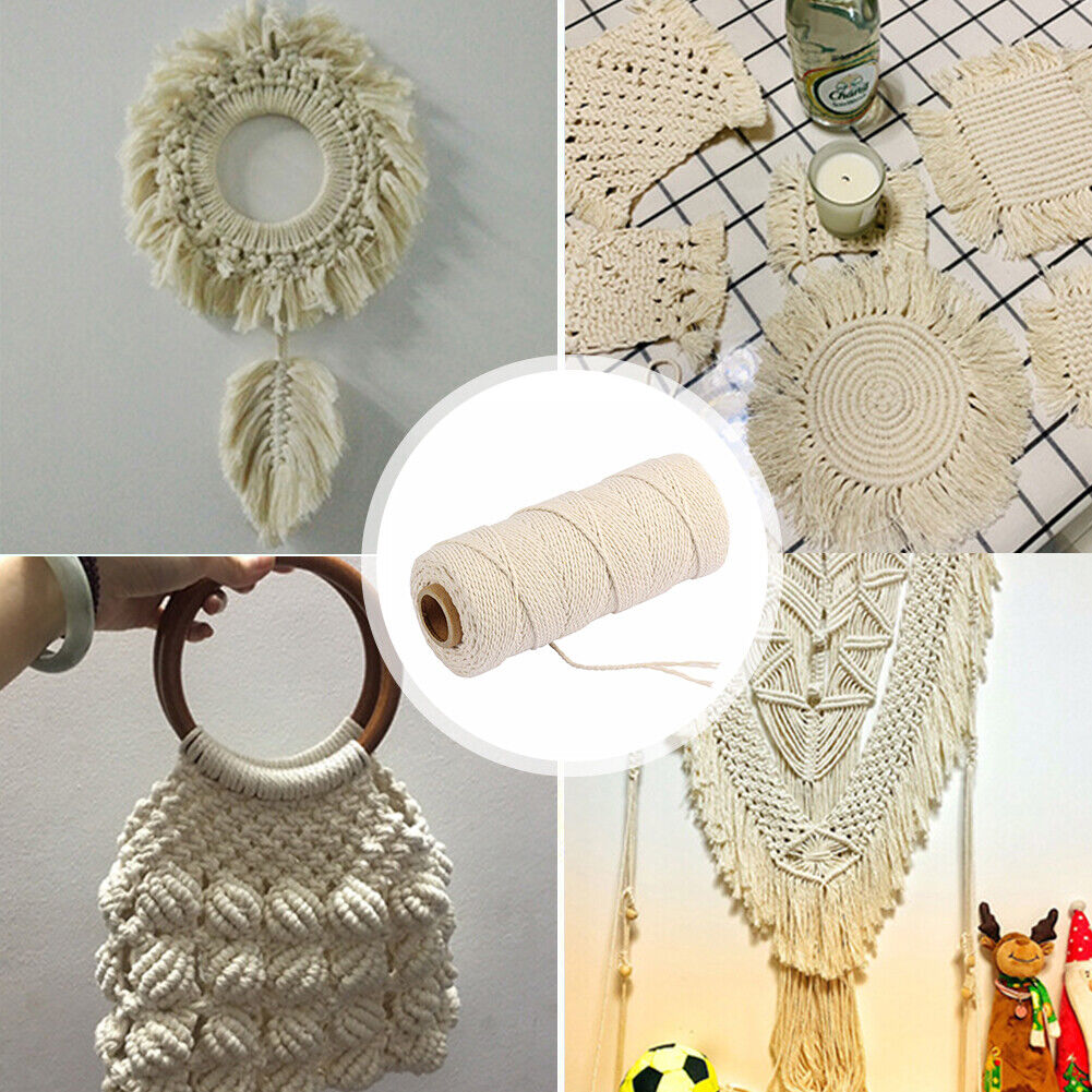Cotton Rope Beige DIY Twisted Cord Crafts Wedding Home Decor (B2mm X 200m)
