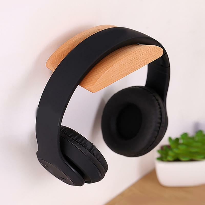 Beech Headphone Stand Headset Holder Gaming Headset Holder Wood HolderFree Punch