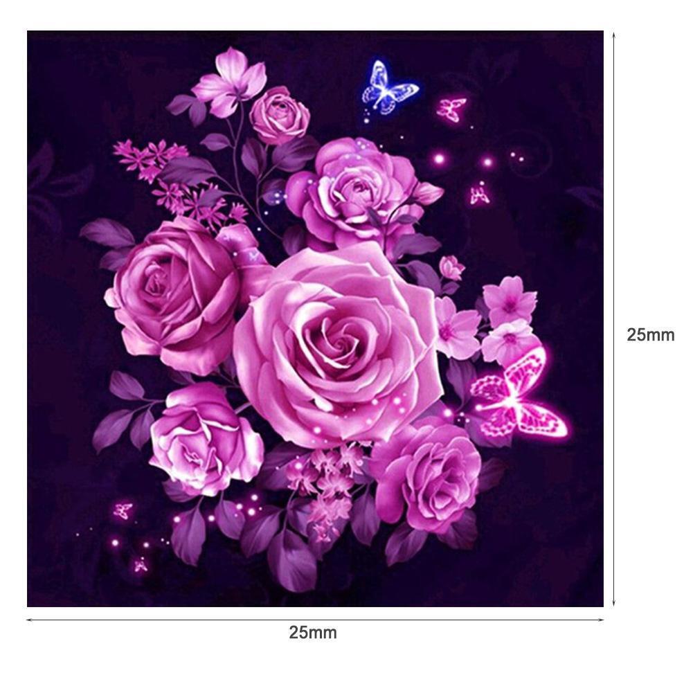 Pink 5D DIY Flower Diamond Painting Embroidery Cross Stitch Home Decor Gift