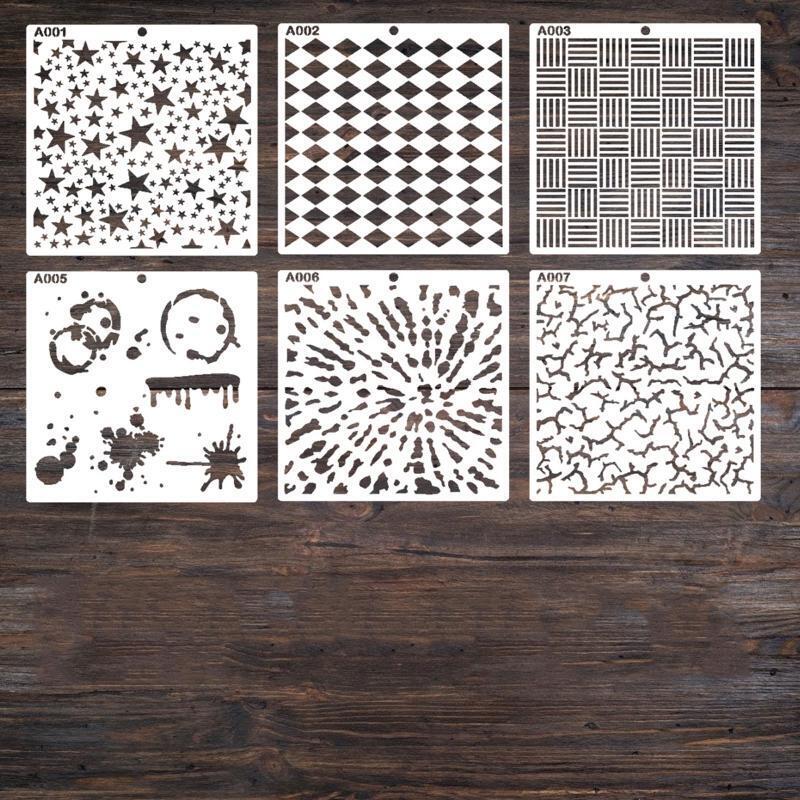 16Pieces Drawing PET Templates Art Geometric Stencils Kit for Room Decorations