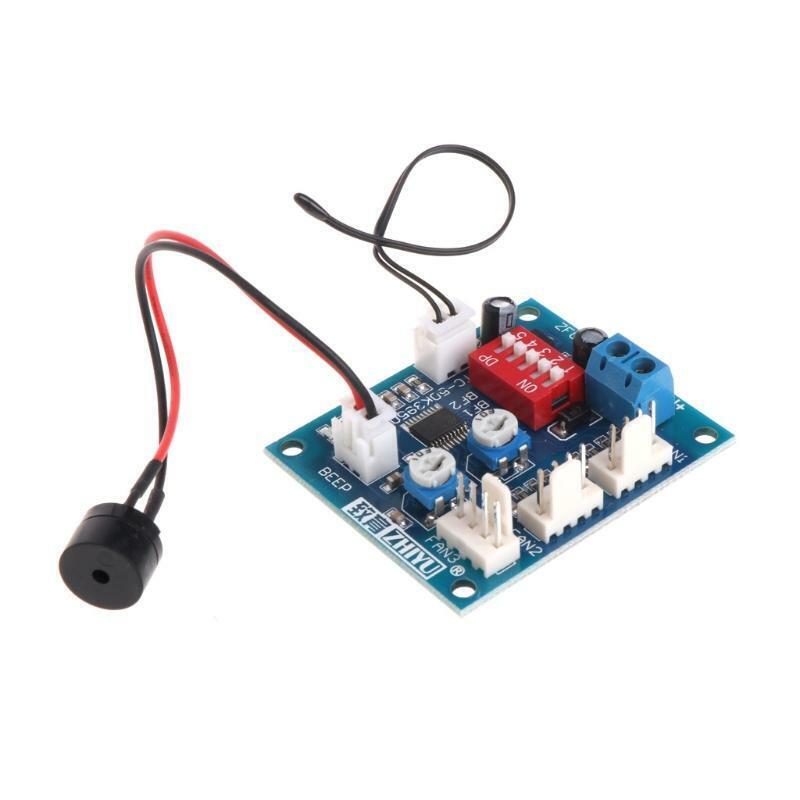 12V CPU Fan Temperature Control PWM Speed Controller Module Alarm Buzzer Sensor